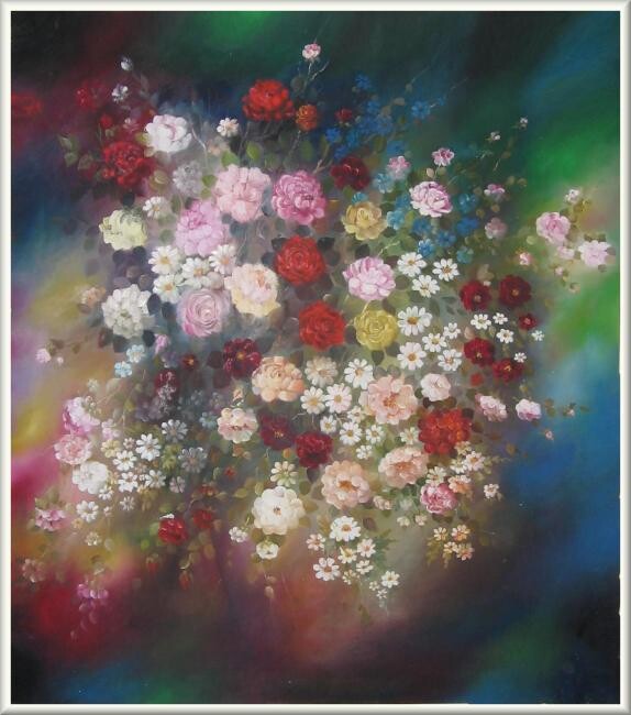 Peinture intitulée "Le bouquet" par Mimia Lichani, Œuvre d'art originale