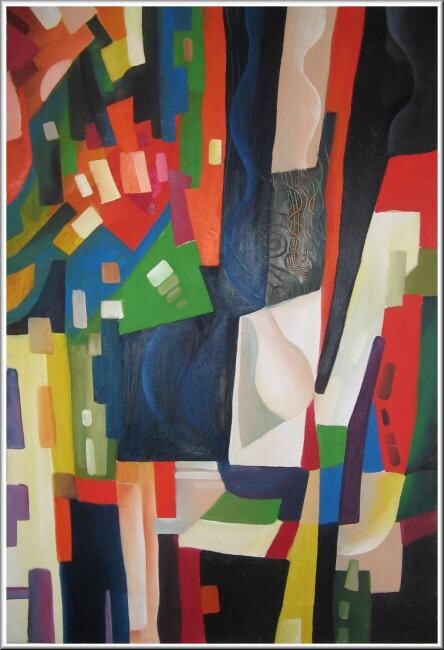 Malerei mit dem Titel "Rencontre" von Mimia Lichani, Original-Kunstwerk