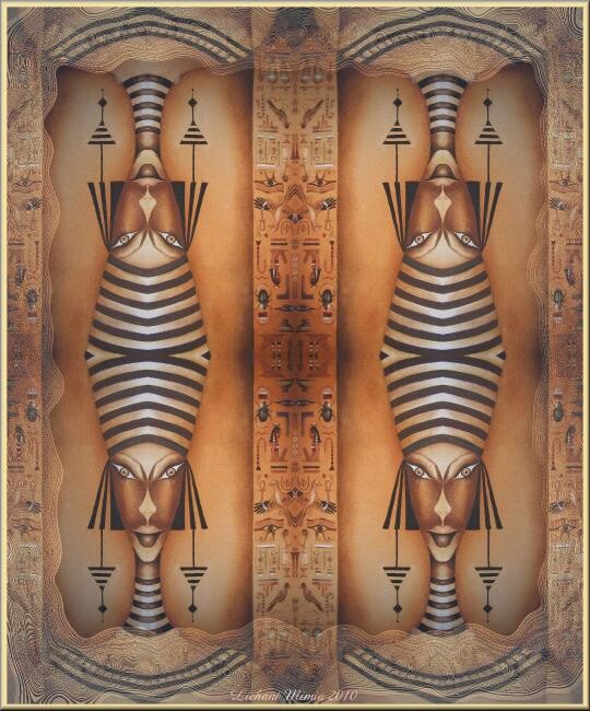 Digital Arts titled "Le sosi de Nefertitt" by Mimia Lichani, Original Artwork, Digital Painting