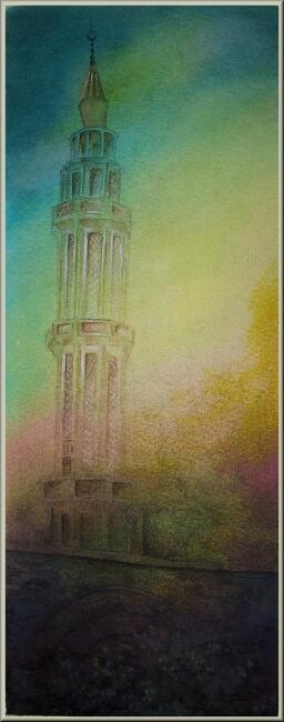 Pintura titulada "Mosquée Chentli à B…" por Mimia Lichani, Obra de arte original