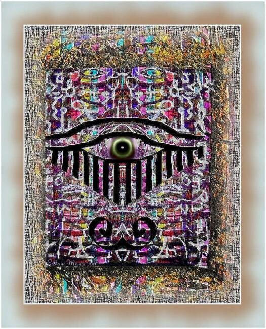 Digital Arts titled "Symbole hiéroglyphe" by Mimia Lichani, Original Artwork