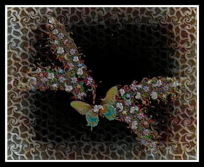 Цифровое искусство под названием "Papillon." - Mimia Lichani, Подлинное произведение искусства