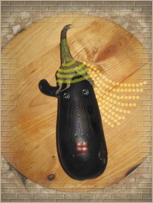 Digitale Kunst getiteld "Mme Aubergine" door Mimia Lichani, Origineel Kunstwerk