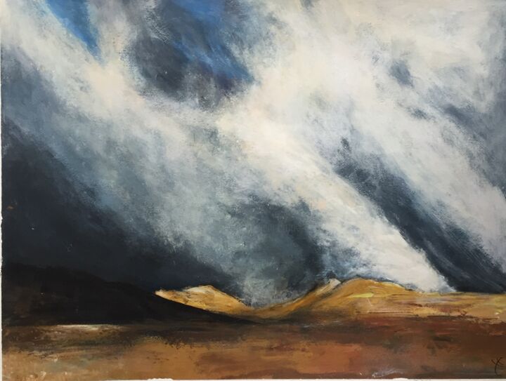 Peinture intitulée "Ciel d orage" par Mireille Ledru Domange, Œuvre d'art originale, Acrylique