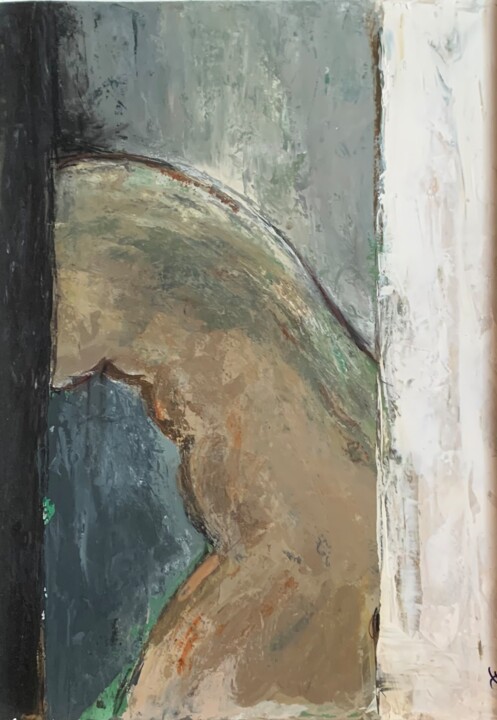 Peinture intitulée "Au bain" par Mireille Ledru Domange, Œuvre d'art originale, Acrylique Monté sur Châssis en bois