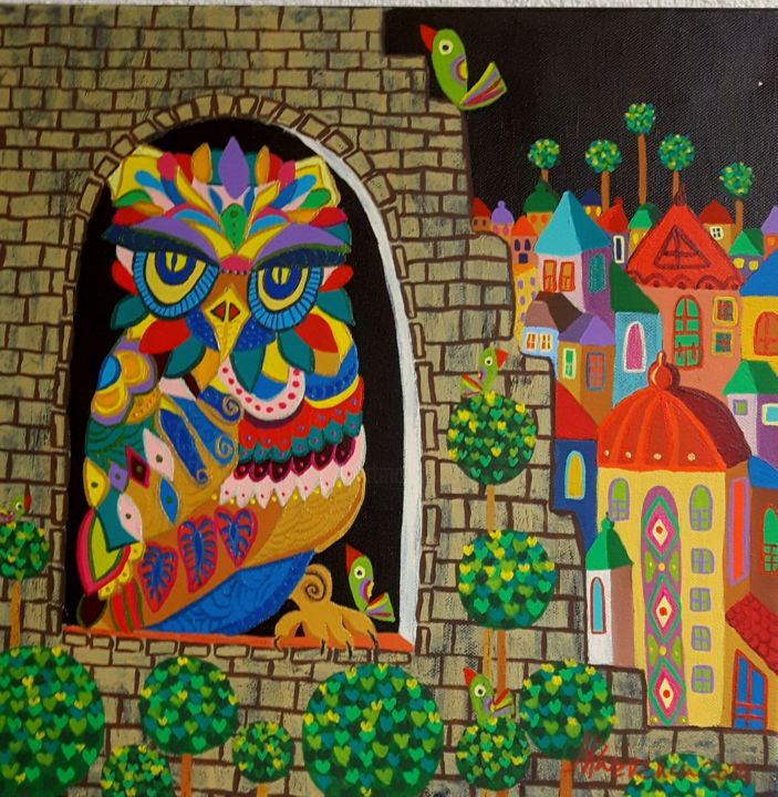 Painting titled "The Wisdom Of The N…" by Mimi Revencu, Original Art, Acrylic