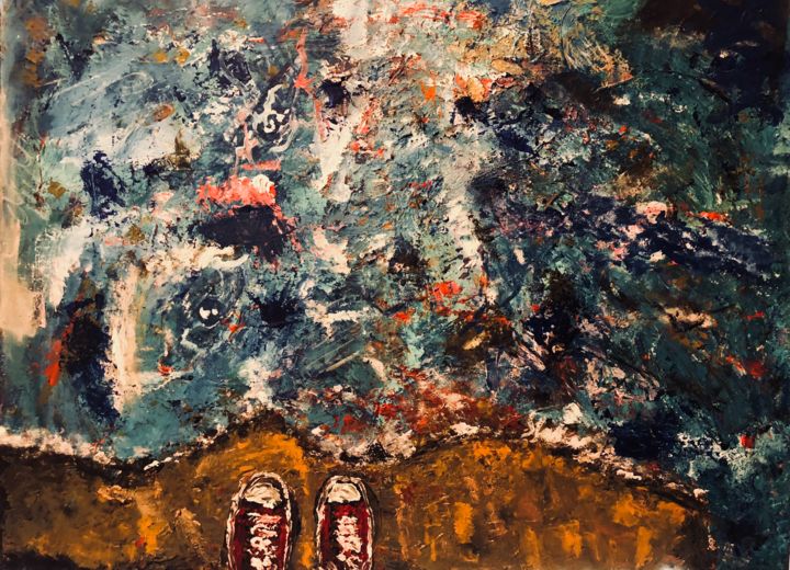 Pittura intitolato "La Plage" da Mims, Opera d'arte originale, Acrilico