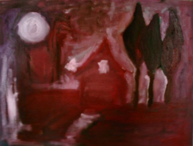 Painting titled "NICE NIGHT" by Mina Clerck, Original Artwork