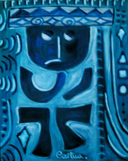 Pintura titulada "TOTEM  STUDIO ITEM…" por Mina Clerck, Obra de arte original