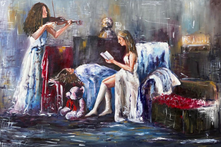 Pittura intitolato "Untitled-2" da Mina Hosseini, Opera d'arte originale, Olio
