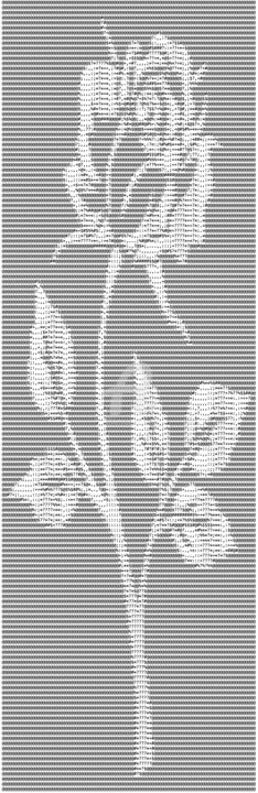 Arte digitale intitolato "Ascii-Art Rose" da Mina Nakamura, Opera d'arte originale, Lavoro digitale 2D