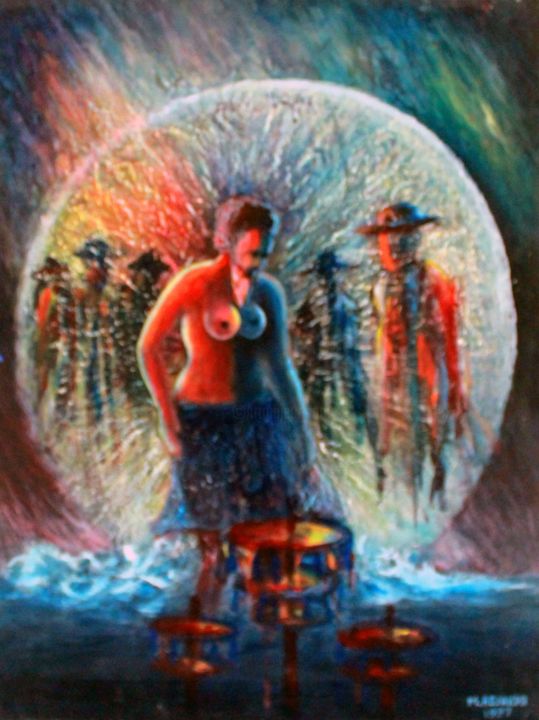 Peinture intitulée "NESSUHUE, L'ANDROGI…" par minadoadjakpa, Œuvre d'art originale,