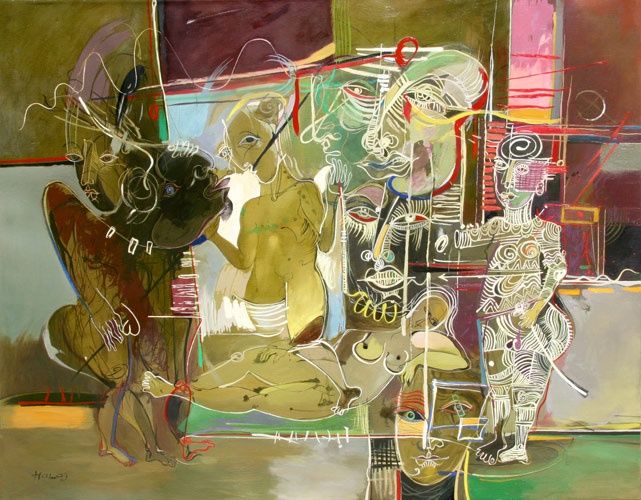 Painting titled "We Take a Long Trip…" by Halaj, Original Art,