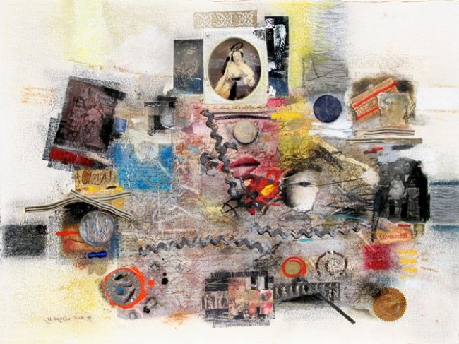 Collages titled "Letter 5 Collage" by Halaj, Original Artwork