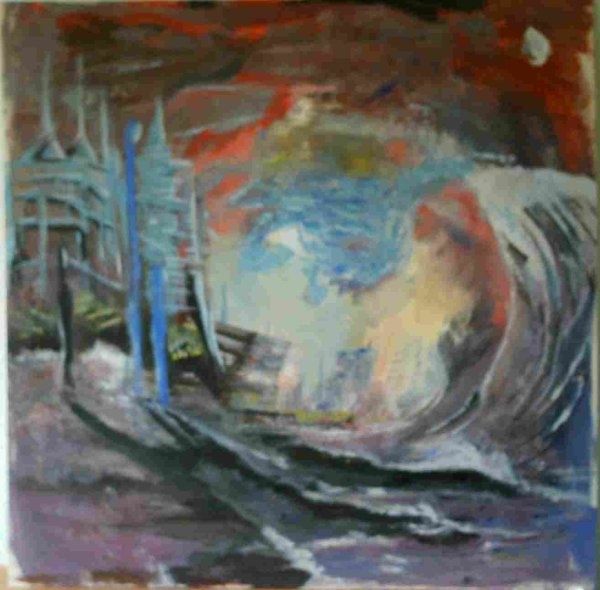 Peinture intitulée "La vague éternelle" par Yanick Douet, Œuvre d'art originale