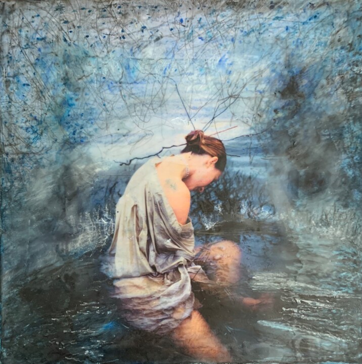 Peinture intitulée "Sacred Solitude" par Mindy Tillery, Œuvre d'art originale, Encaustique Monté sur Carton