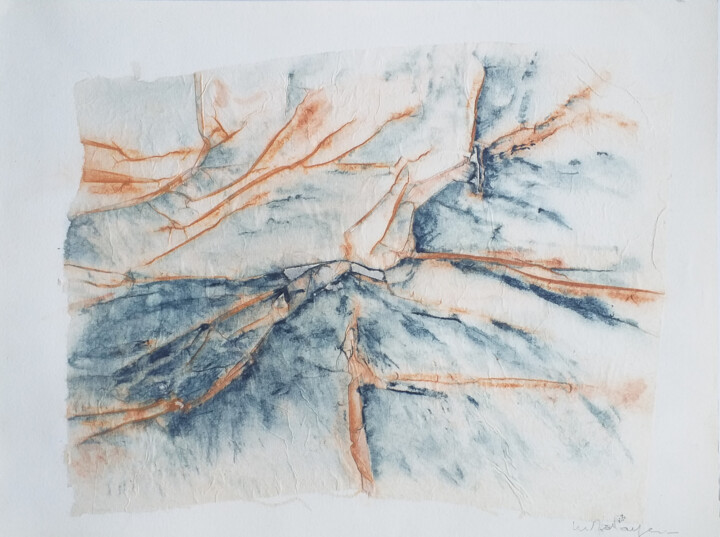 Peinture intitulée "Froissement 3" par Mine Palayer, Œuvre d'art originale, Aquarelle