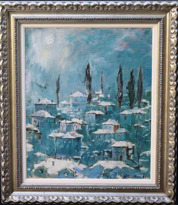 Painting titled "Winter" by Minella Tanellari, Original Artwork, Oil