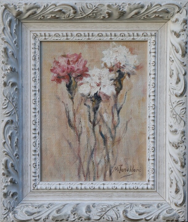 Painting titled "Carnations" by Minella Tanellari, Original Artwork, Oil