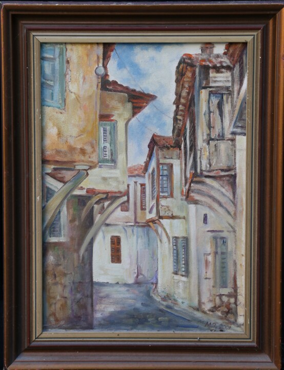 Pittura intitolato "Street in Turkey" da Minella Tanellari, Opera d'arte originale, Olio