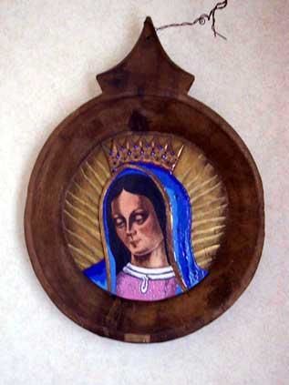 Painting titled "La Virgen Morena" by Alicia Miner, Original Artwork