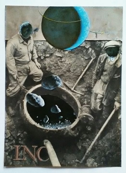 Collages intitulée "L'espoir" par Richard Minguell, Œuvre d'art originale