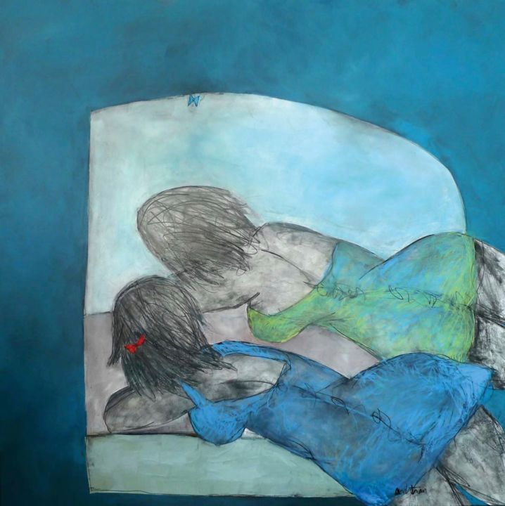 Pintura titulada "Filles de la mer" por Minhtran, Obra de arte original