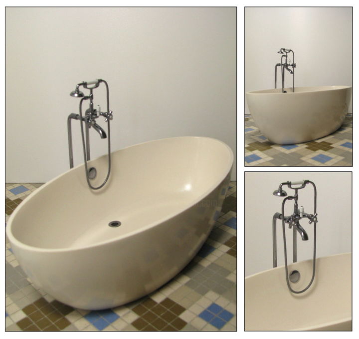 Design intitulada "bañera ovalada y gr…" por Francisco Del Pozo Parés, Obras de arte originais, Mobília