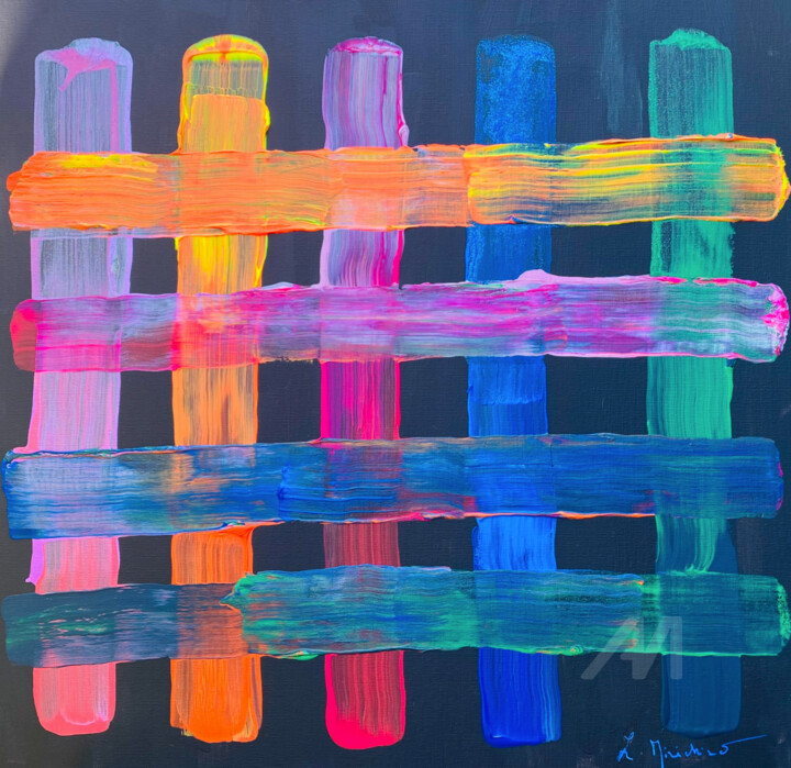 Peinture intitulée "part à elle" par Minichino Laurence, Œuvre d'art originale, Acrylique