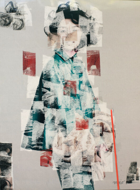 Collages intitulée "Compo 1.5" par Mino, Œuvre d'art originale, Collages