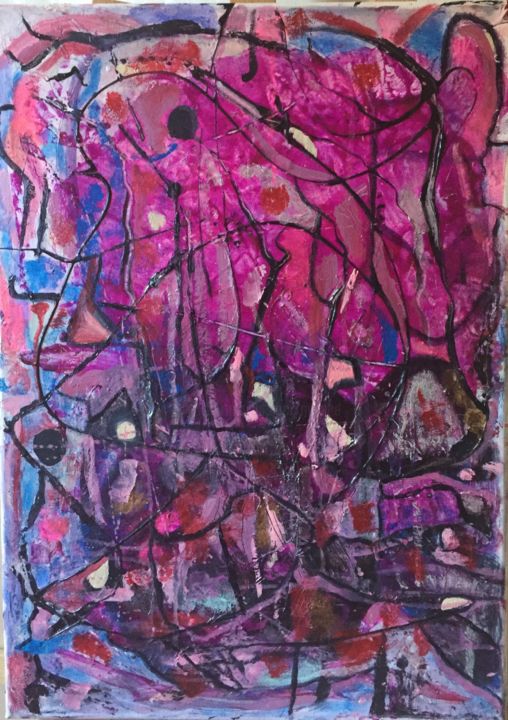Peinture intitulée "vitrail.jpg" par Monique Savy, Œuvre d'art originale,