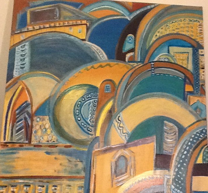 Painting titled "Ouzbezkistan" by Monique Savy, Original Artwork, Acrylic