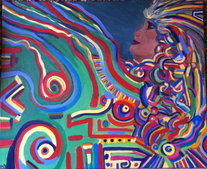 Painting titled "indienne.jpg" by Monique Savy, Original Artwork, Acrylic
