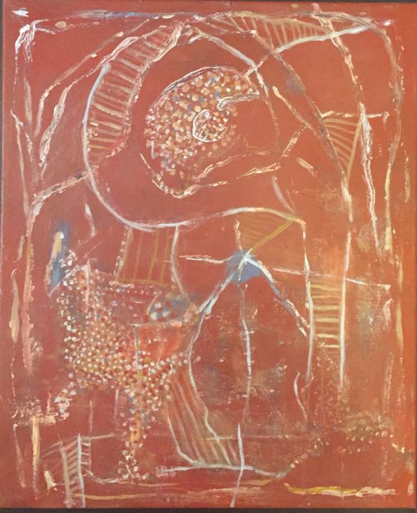 Peinture intitulée "Aborigene" par Monique Savy, Œuvre d'art originale, Acrylique