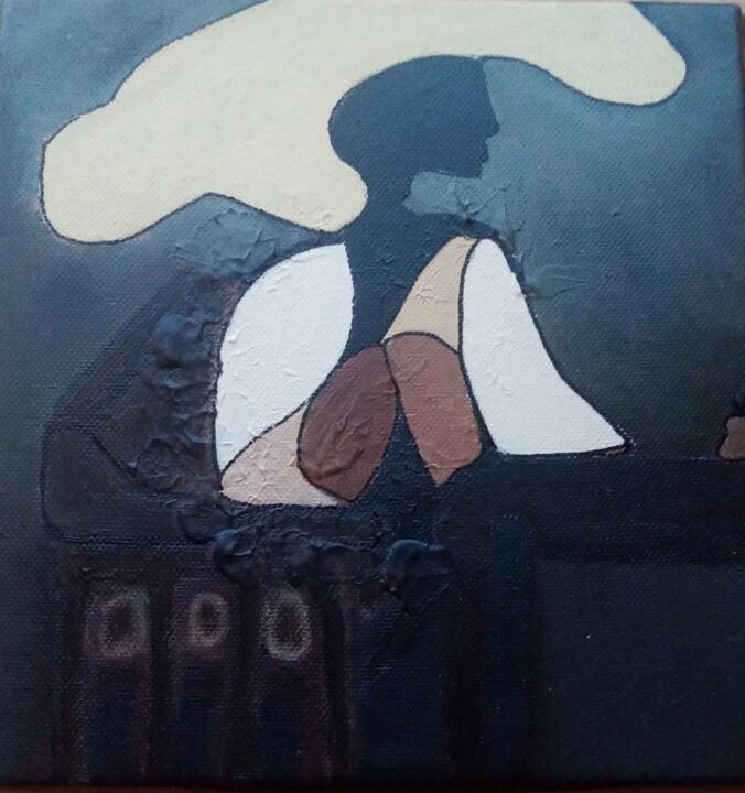 Pittura intitolato "La Femme qui travai…" da Mio Hataï, Opera d'arte originale, Acrilico