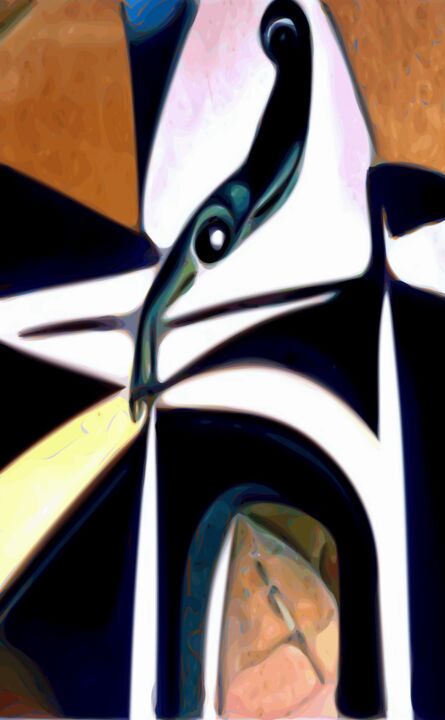 Digitale Kunst mit dem Titel "Anguille aiguilletée" von Miodrag Dz, Original-Kunstwerk, Digitale Malerei