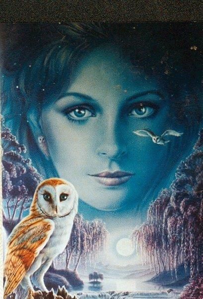 Peinture intitulée "La Femme et l'hibou" par Monette O'Neill, Œuvre d'art originale,