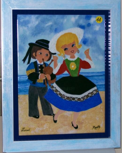 Peinture intitulée "Les bretons de Lori…" par Monette O'Neill, Œuvre d'art originale,
