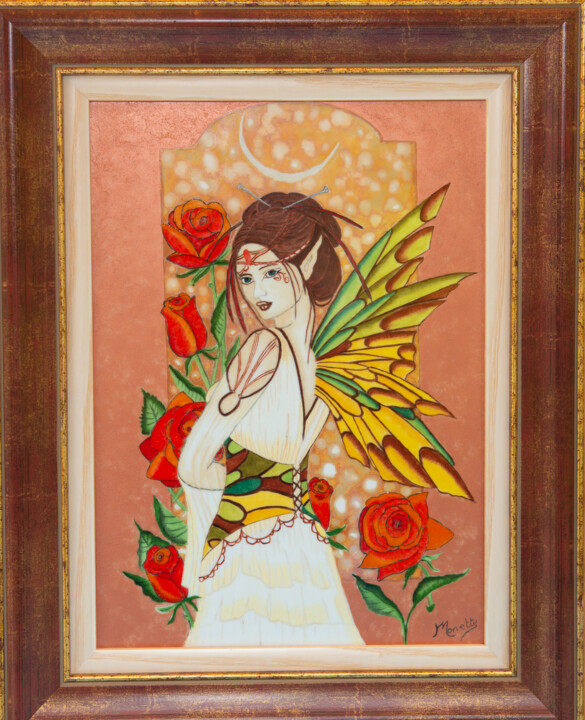 Painting titled "Gypsy" by Monette O'Neill, Original Artwork, Pigments Mounted on Wood Panel