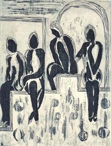Pintura titulada "Mis hermanas de la…" por Mirtya Huizzi, Obra de arte original
