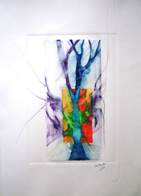 Painting titled "TRAZOS DE COLOR" by Mirtya Huizzi, Original Artwork