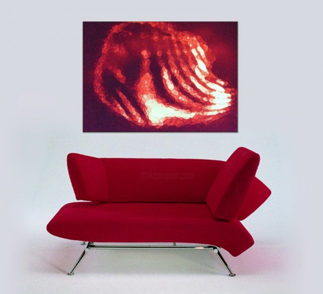 Painting titled "Red Shell" by Mirabella, Original Art,