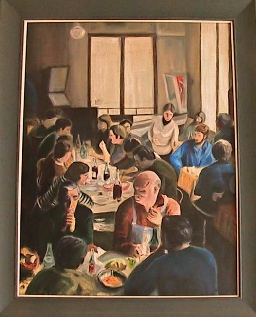 Peinture intitulée "Au Café" par Jean-François Lerooy, Œuvre d'art originale, Huile