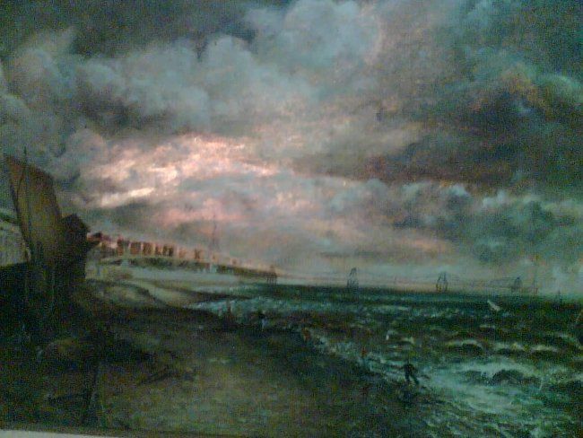 Painting titled "Landscape, The shore" by Paulette, Original Artwork