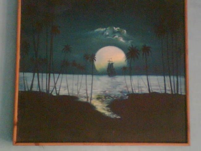 Painting titled "Rising moon" by Paulette, Original Artwork