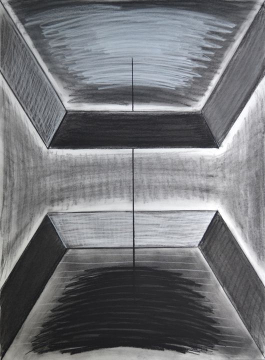 Рисунок под названием "Vertical I" - Mircea Popescu, Подлинное произведение искусства, Древесный уголь