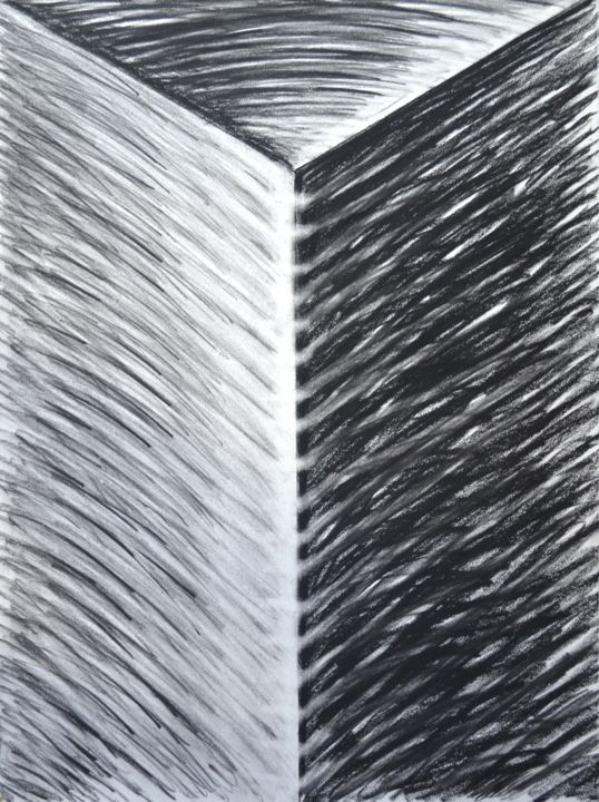 Dibujo titulada "Vertical IV" por Mircea Popescu, Obra de arte original, Carbón