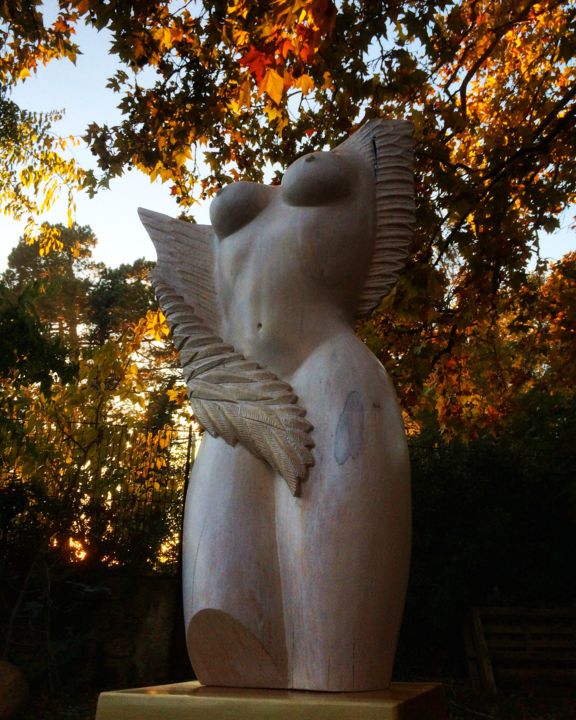 Sculpture intitulée "Tant de nuits, mon…" par Mirèo, Œuvre d'art originale, Bois