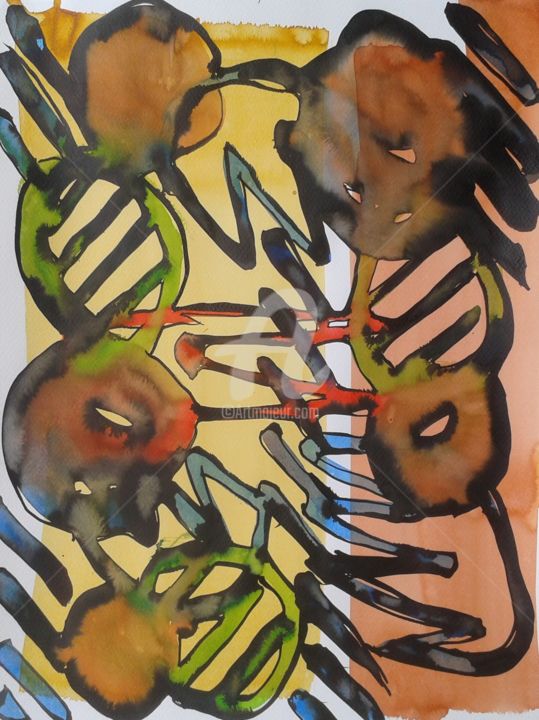 Peinture intitulée "De la Série « AOUCH…" par Mireille Bonard, Œuvre d'art originale, Acrylique