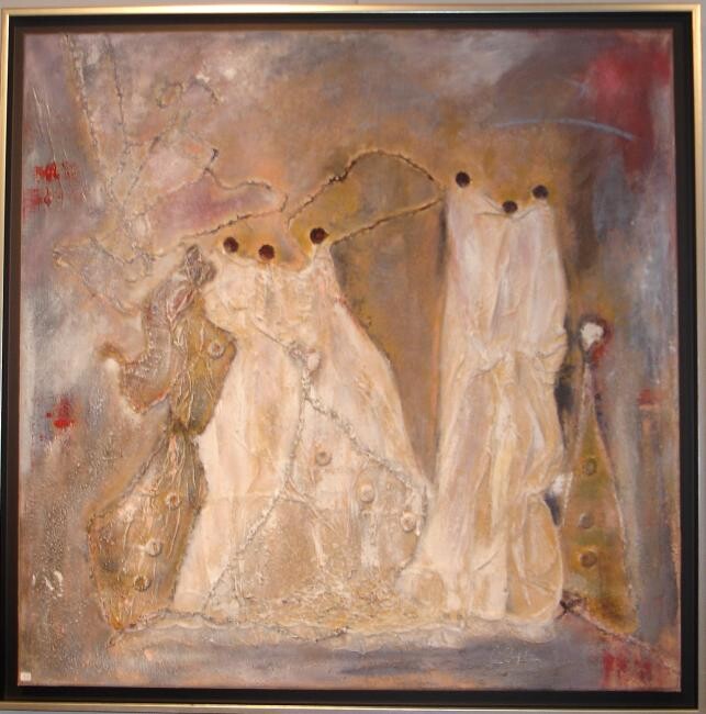 Painting titled "Les Gospels." by Mireille Gratier De Saint Louis, Original Artwork, Oil